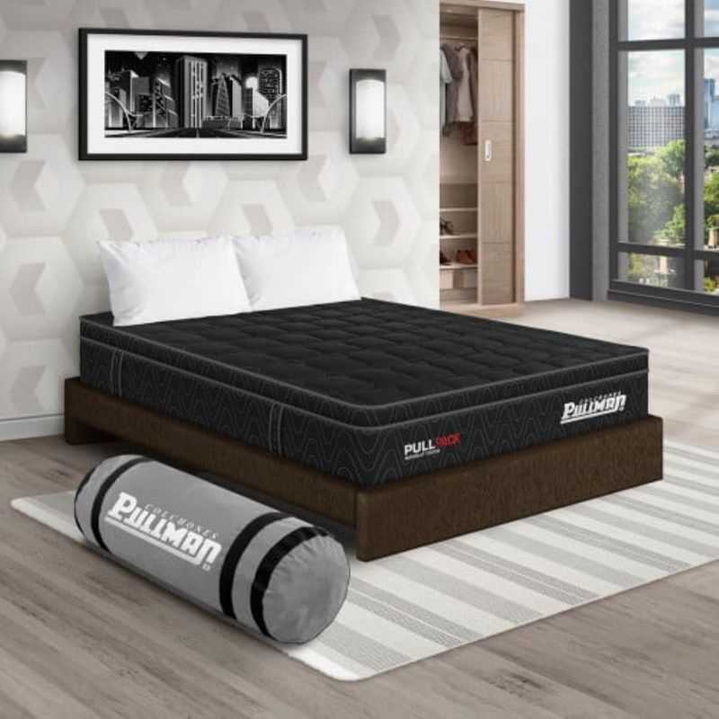 PULLMAN - Colchon Con Basecama King Firme Resortes Pullpack 200 x 200 Pullman