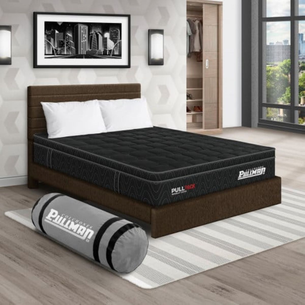 PULLMAN - Colchon Con Cama King Firme Resortes Pullpack 200 x 200 Pullman