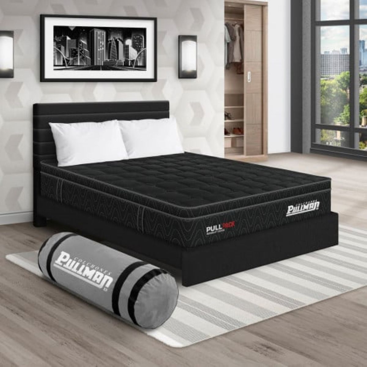 PULLMAN - Colchon Con Cama Doble Firme Resortes Pullpack 190 x 140 Pullman