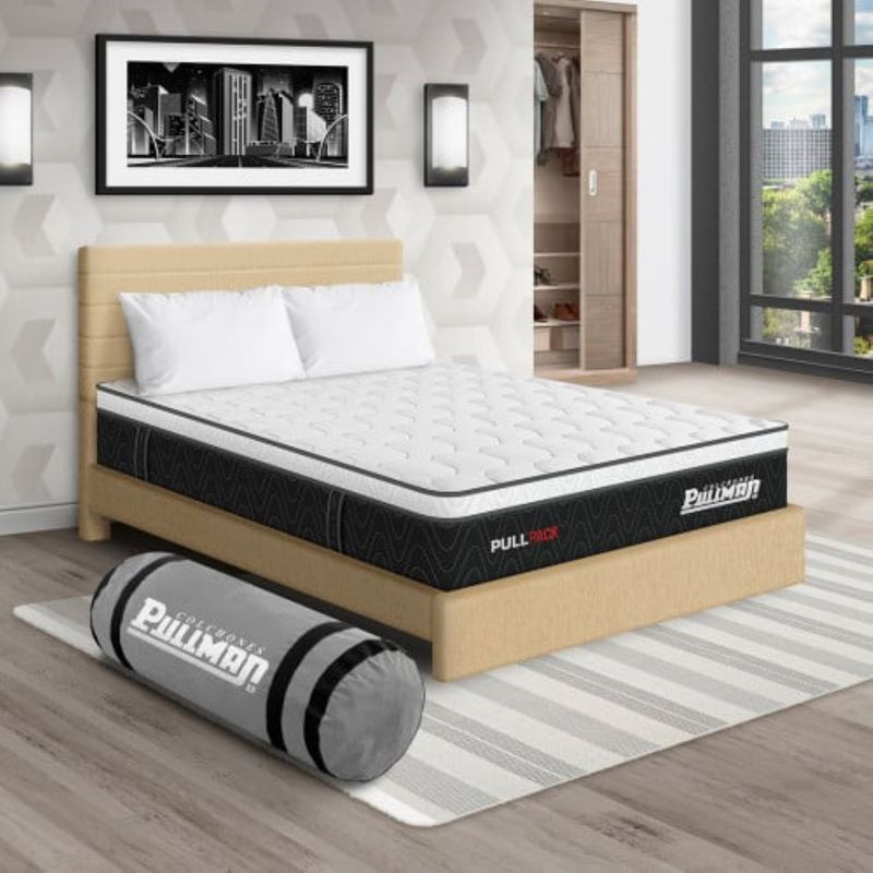 PULLMAN - Colchon Con Cama Queen Firme Resortes Pullpack 190 x 160 Pullman