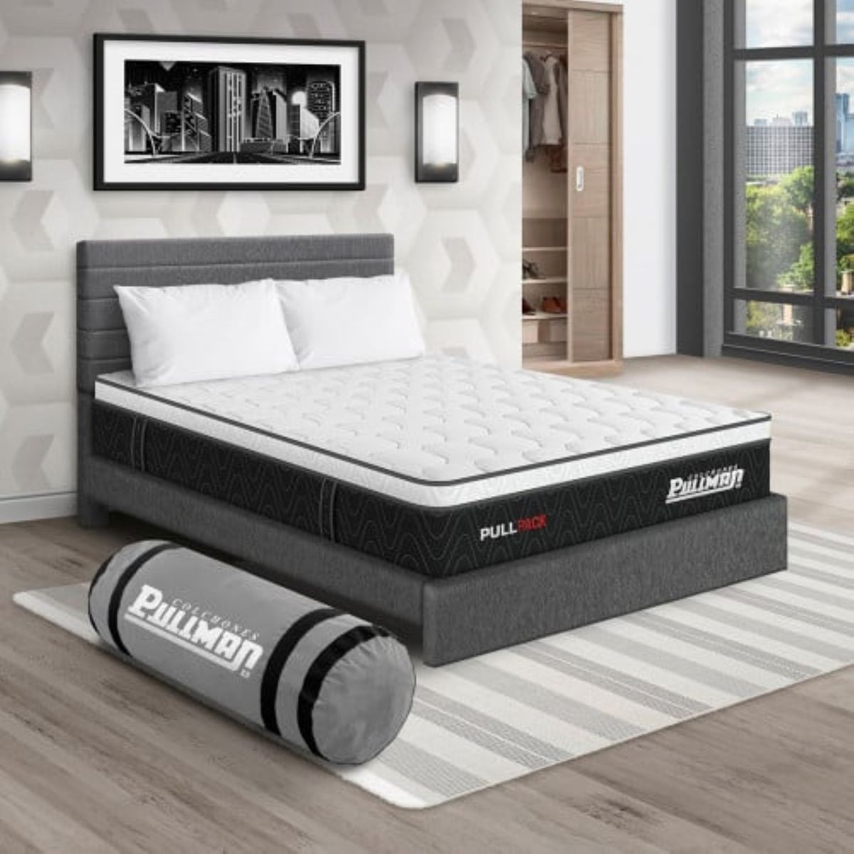 PULLMAN - Colchon Con Cama Queen Firme Resortes Pullpack 190 x 160 Pullman