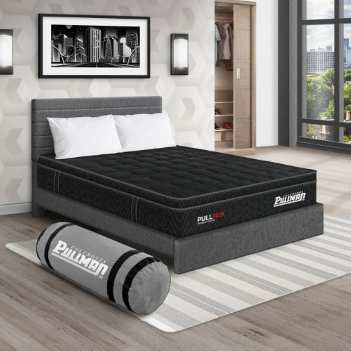 PULLMAN - Colchon Con Cama Doble Firme Resortes Pullpack 190 x 140 Pullman