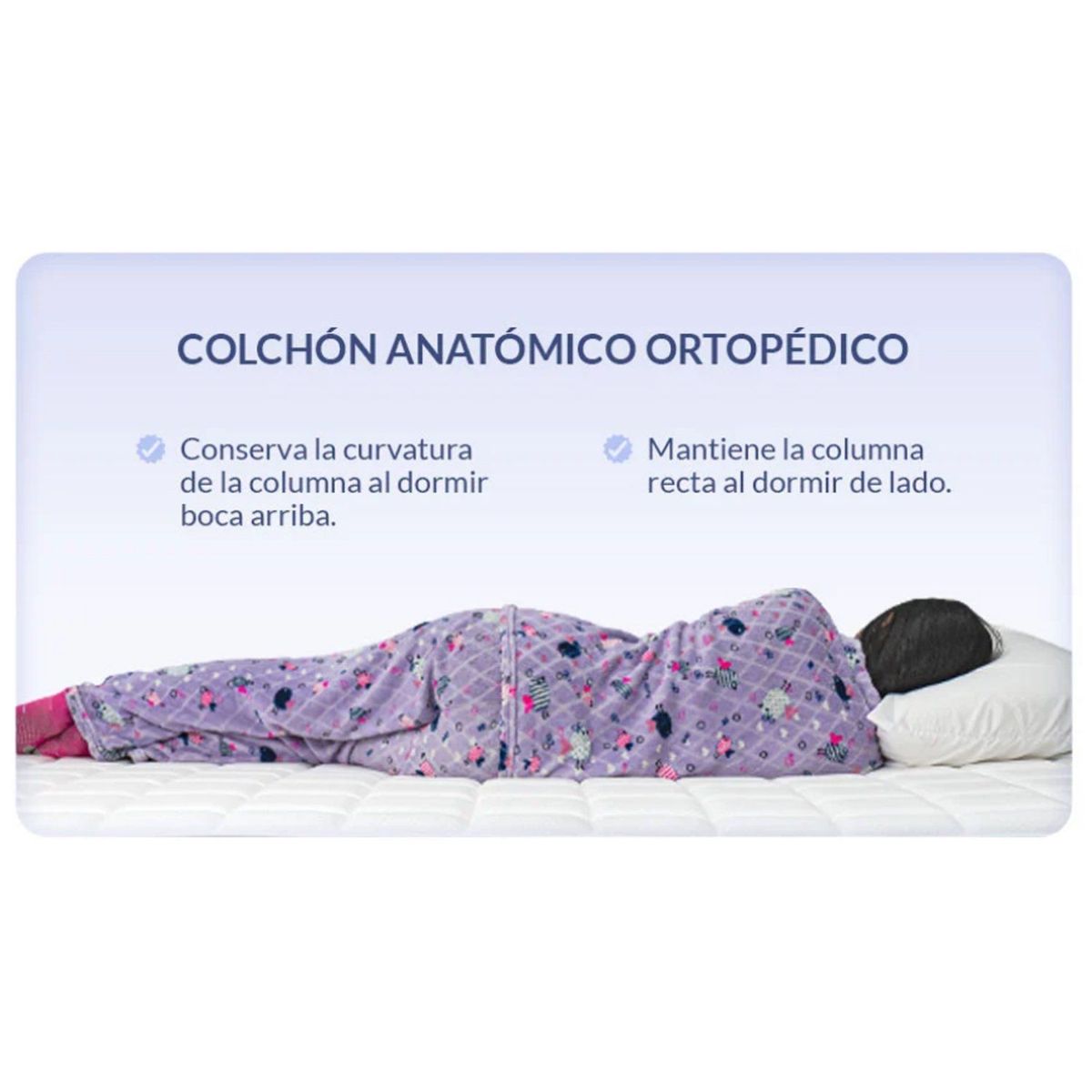 PULLMAN - Colchón con Base Cama Sencillo Firmeza Media Ortopédico con Pillow Resortado RollPack 100 x 190 cm + Almohada Pullman 