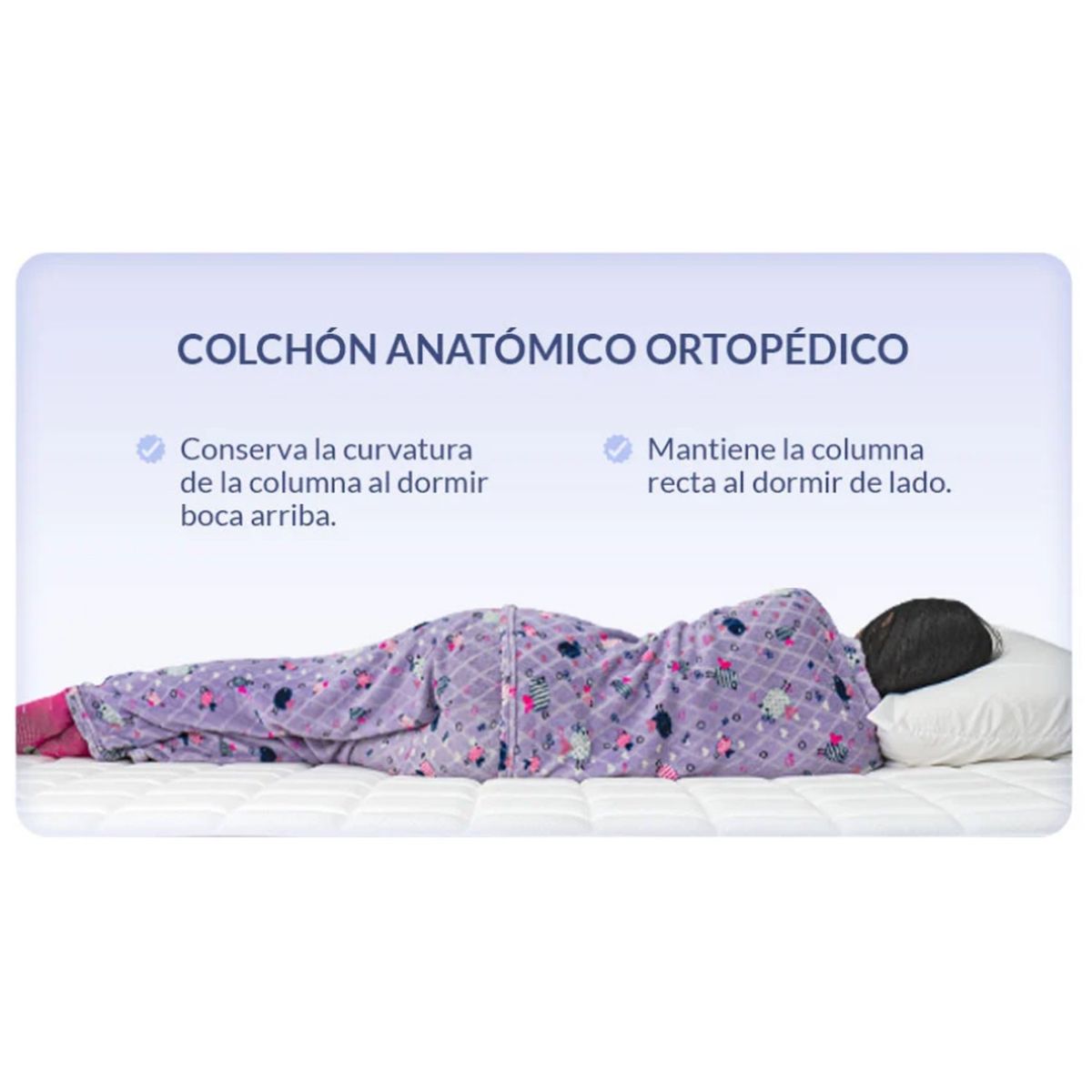 PULLMAN - Colchón con Base Cama Semidoble Firmeza Media Ortopédico con Pillow Resortado RollPack 120 x 190 cm + Almohada Pullman 