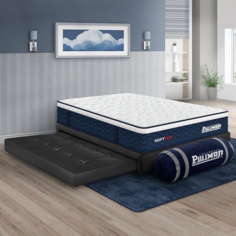PULLMAN - Cama 120X190 Medio Resortes Pocket Encajonados En Espuma Nido 190 x 120 Pullman