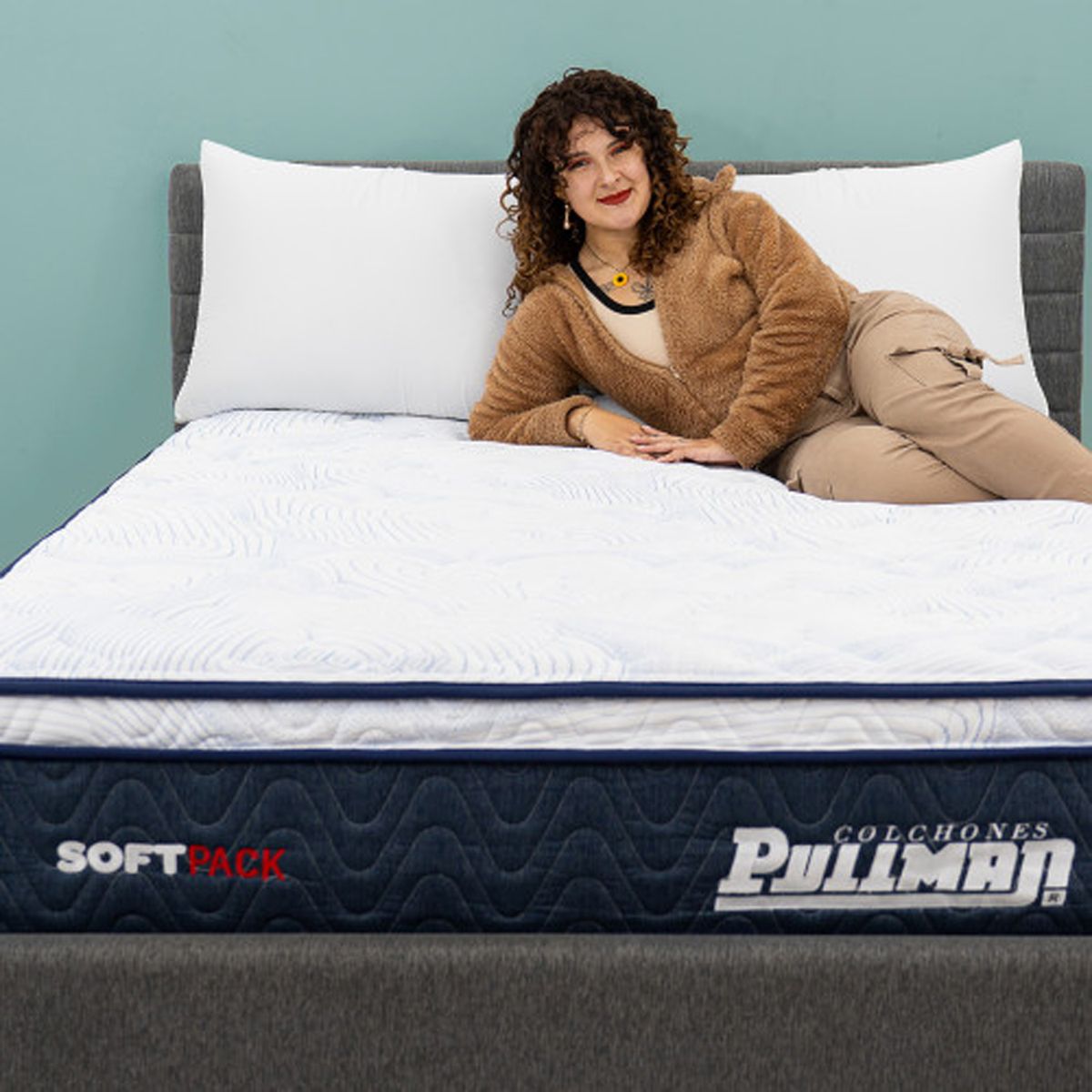 PULLMAN - Colchon Semidoble Firmeza Suave Resortes Pocket SOFTPACK 120 cm x 190 cm PULLMAN