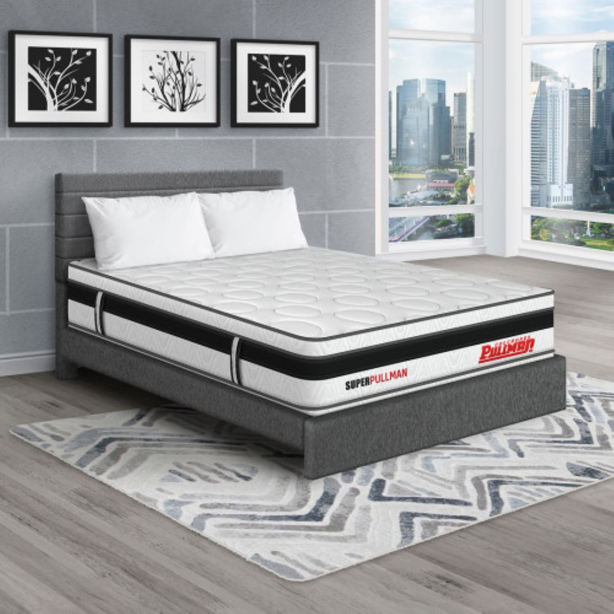 PULLMAN - Colchon con cama King Firme Resortes Pocket SUPERPULLMAN 200 x 200 PULLMAN