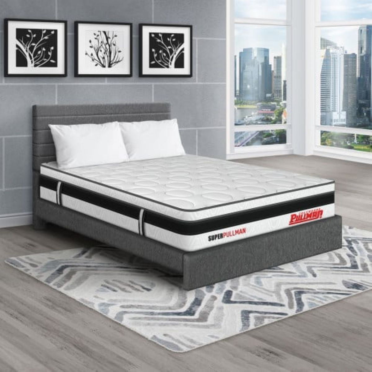 PULLMAN - Colchon con cama King Firme Resortes Pocket SUPERPULLMAN 200 x 200 PULLMAN