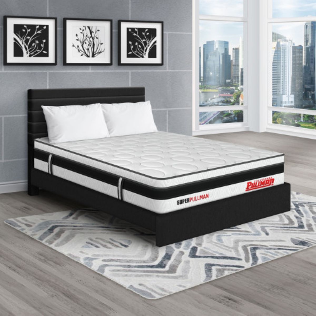 PULLMAN - Colchon con cama King Firme Resortes Pocket SUPERPULLMAN 200 x 200 PULLMAN