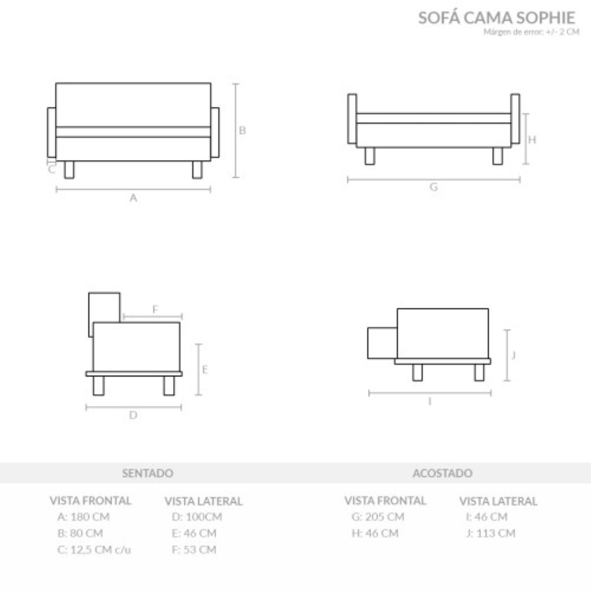 PULLMAN - Sofá cama SOFA CAMA SOPHIE 3 puestos Tela de punto
