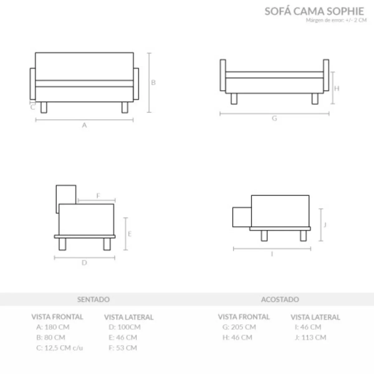 PULLMAN - Sofá cama SOFA CAMA SOPHIE 3 puestos Tela de punto