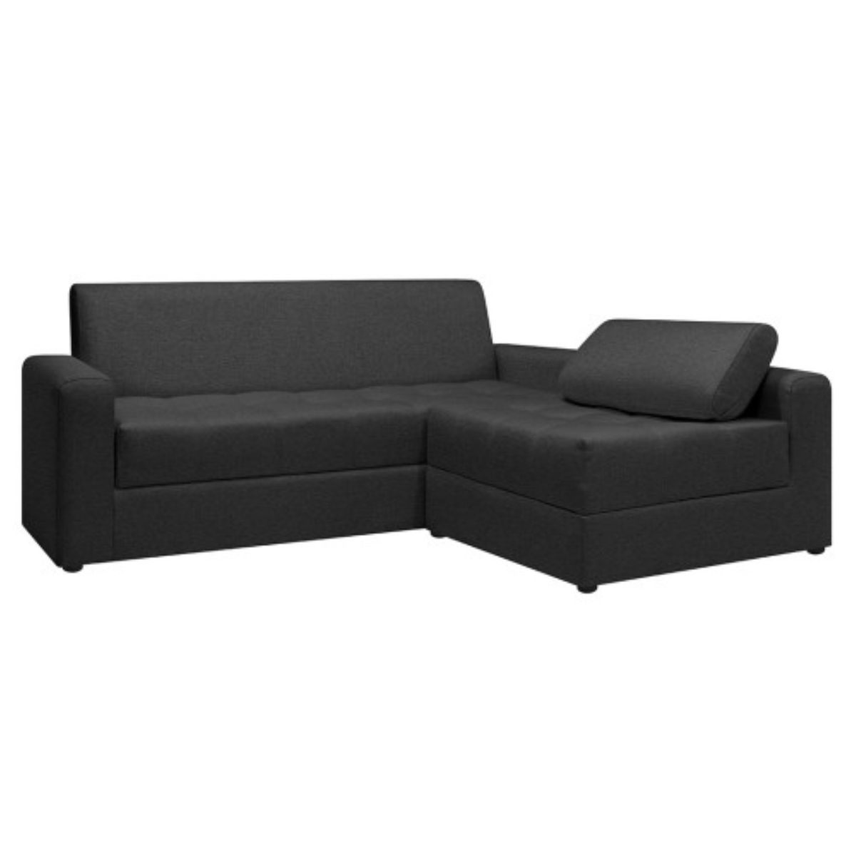 PULLMAN - Sofá En L Alondra Tela Gris Oscuro 