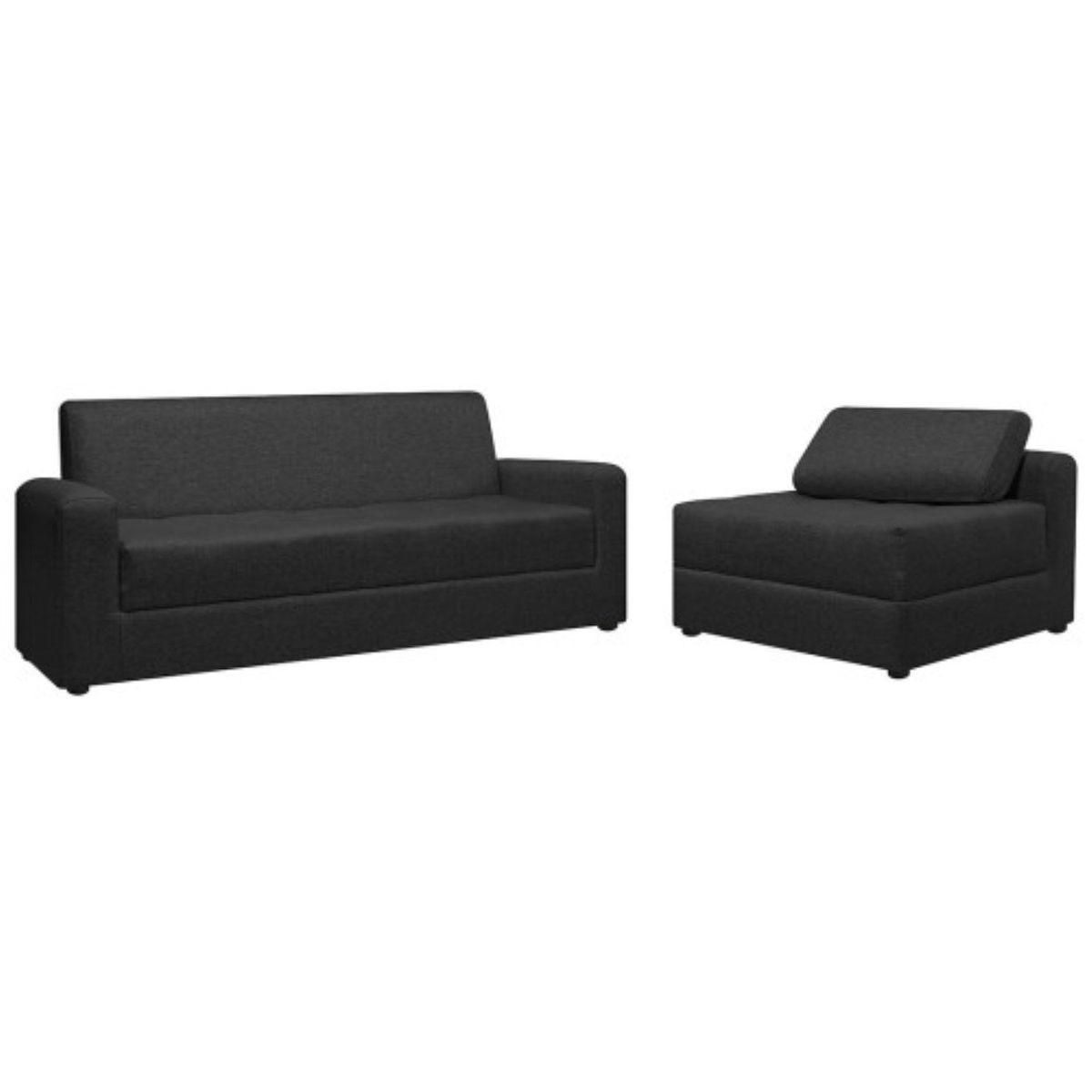 PULLMAN - Sofá En L Alondra Tela Gris Oscuro 