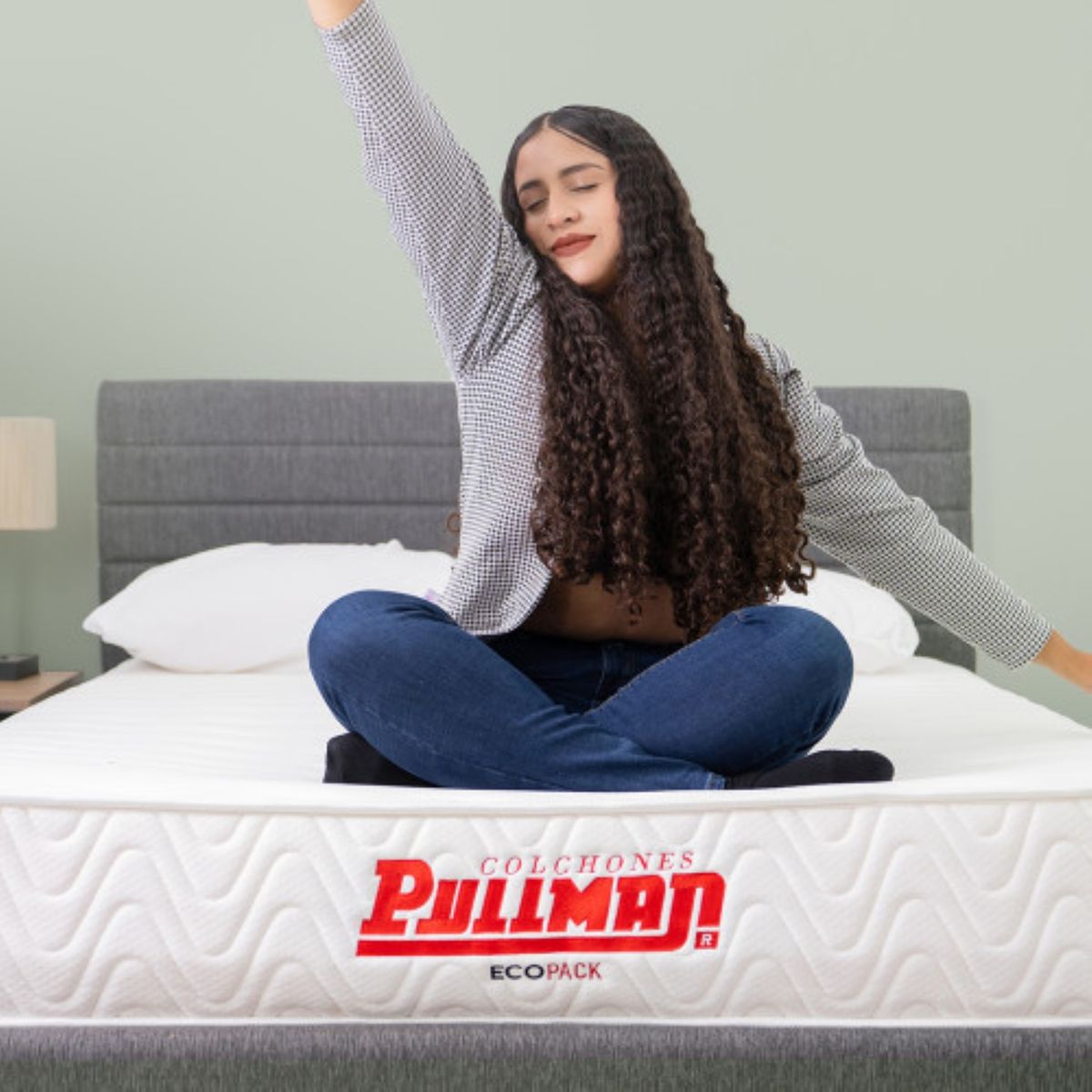 PULLMAN - Colchon Con Basecama Semidoble Intermedio Resortes ECOPACK 190 x 120 Pullman