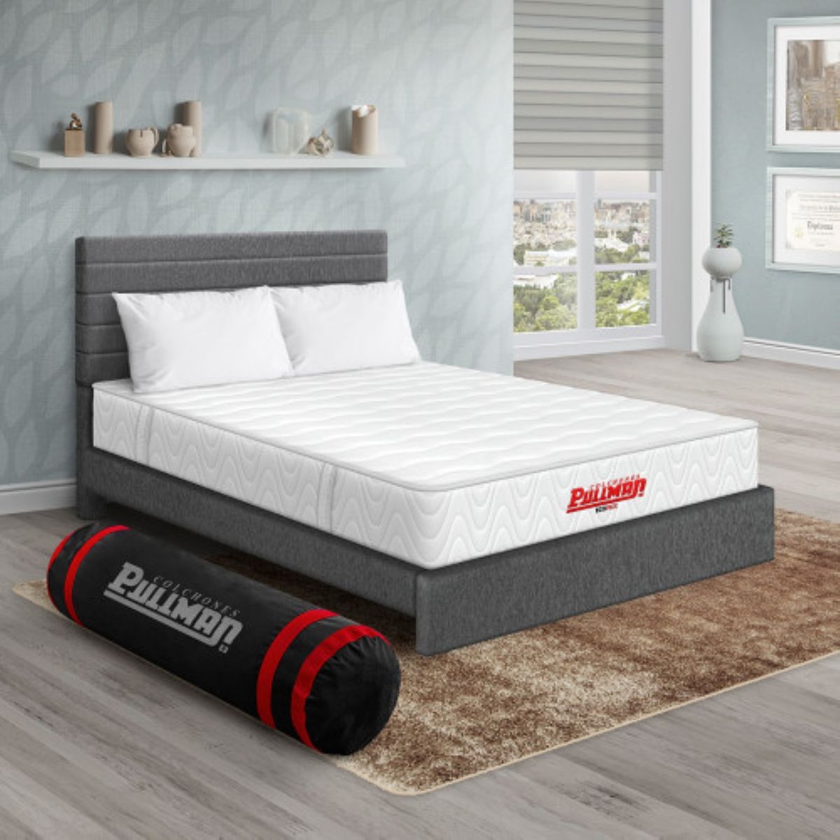 PULLMAN - Colchon Con Cama Semidoble Intermedio Resortes ECOPACK 190 x 120 Pullman