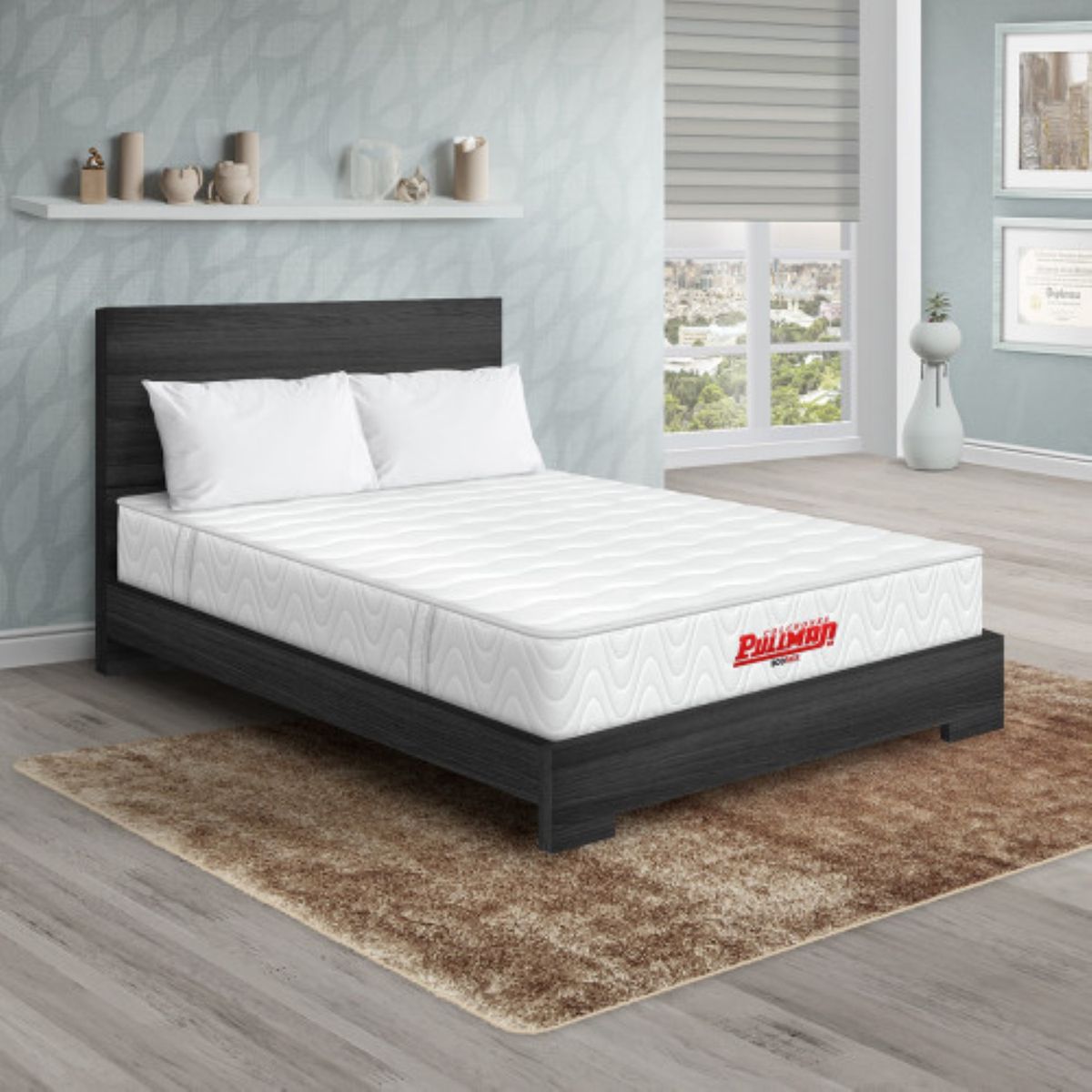 PULLMAN - Colchon Con Cama Sencillo Intermedio Resortes ECOPACK 190 x 100 Pullman