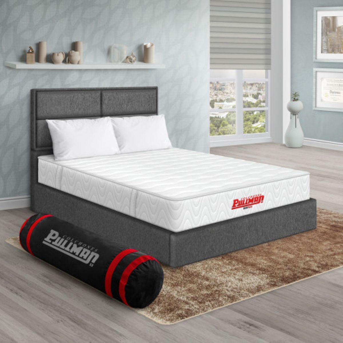 PULLMAN - Colchon Con Cama Doble Intermedio Resortes ECOPACK 190 x 140 Pullman