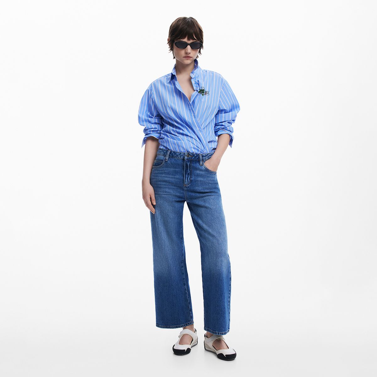 DESIGUAL - Camisa Mujer de Rayas Manga larga de Algodón Desigual