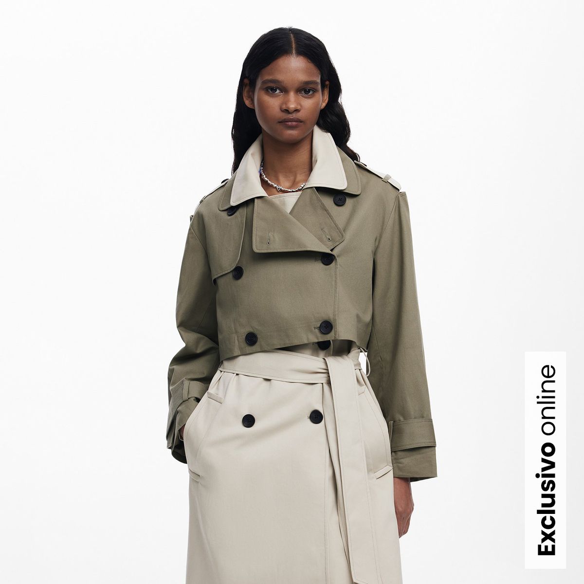 DESIGUAL - Trench Mujer de Algodón Desigual