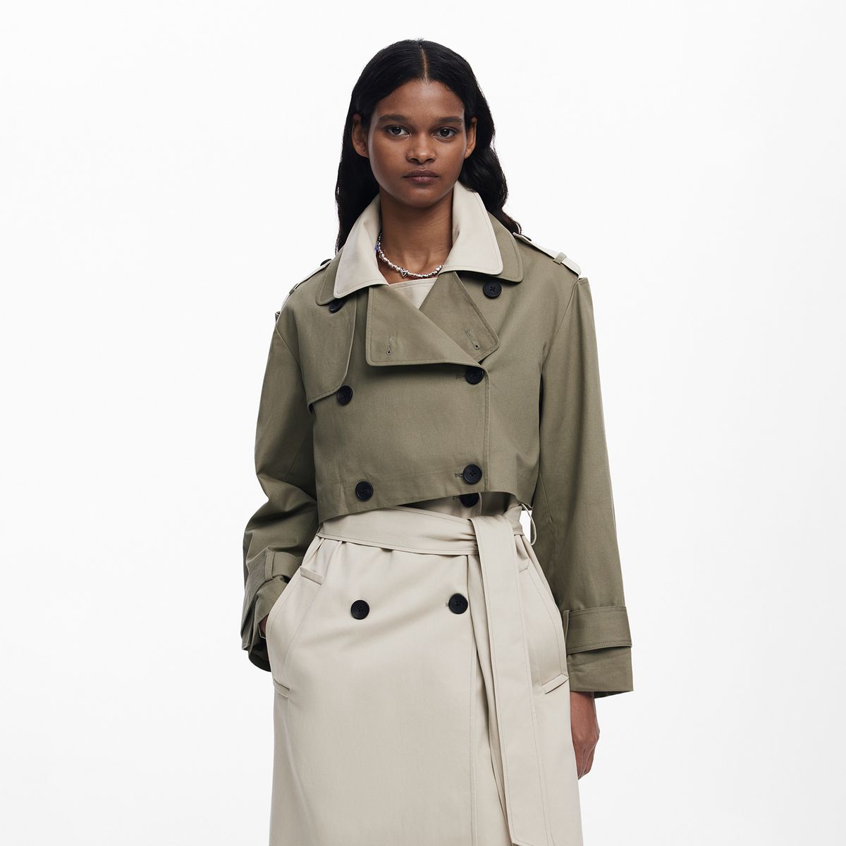 DESIGUAL - Trench Mujer de Algodón Desigual