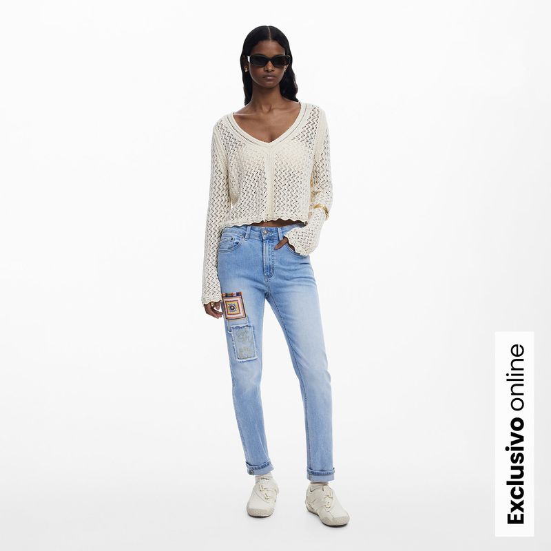 DESIGUAL - Cardigan Mujer Tejido de Algodón Desigual