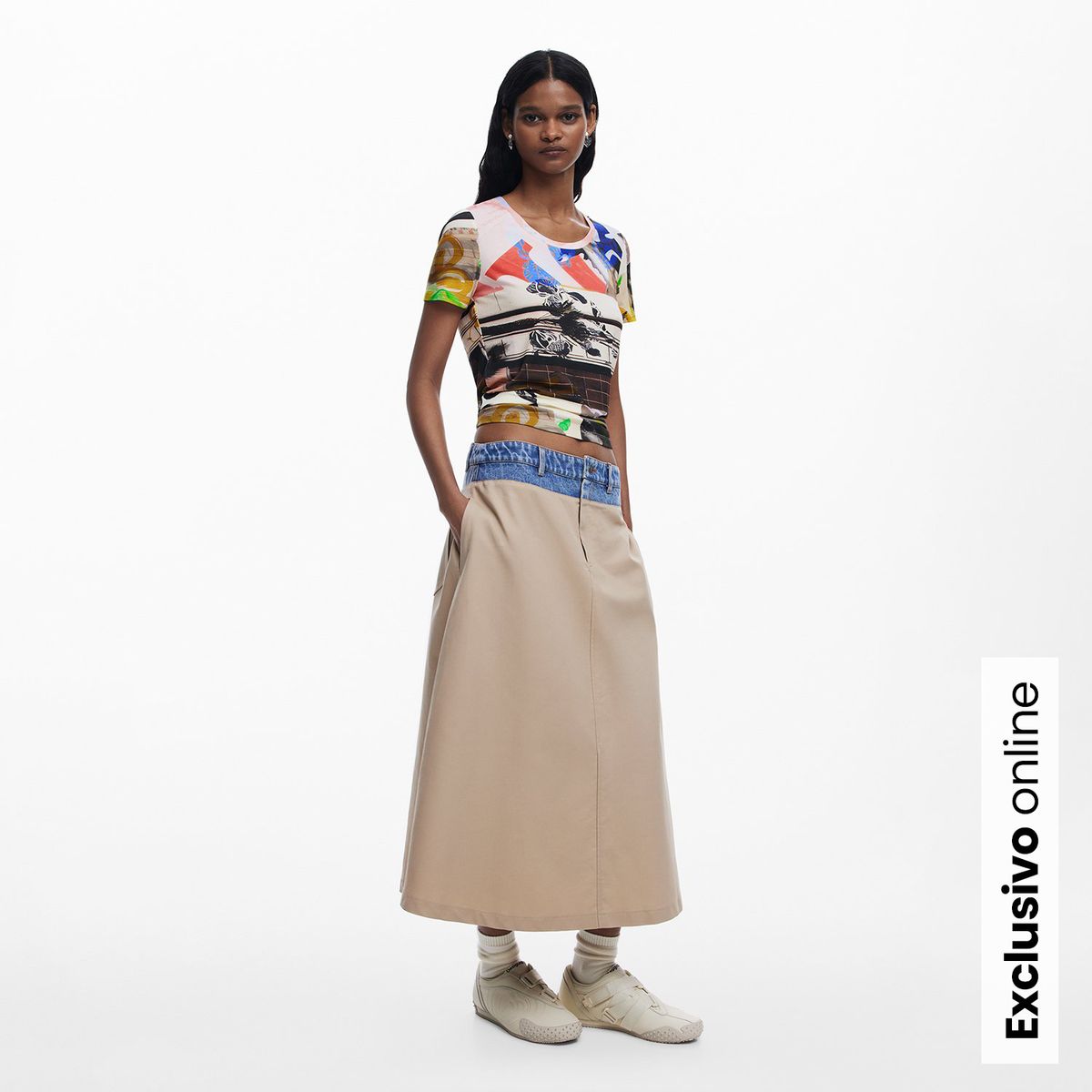 DESIGUAL - Camiseta Mujer con Estampado Manga corta Desigual