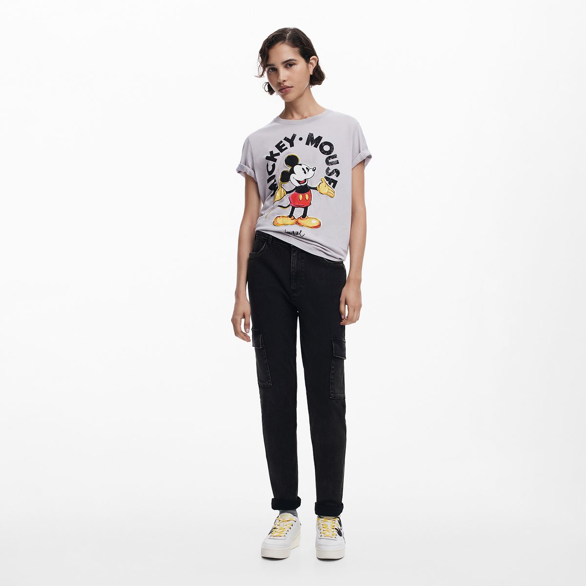 DESIGUAL - Camiseta Mujer con Estampado Manga corta de Algodón Desigual