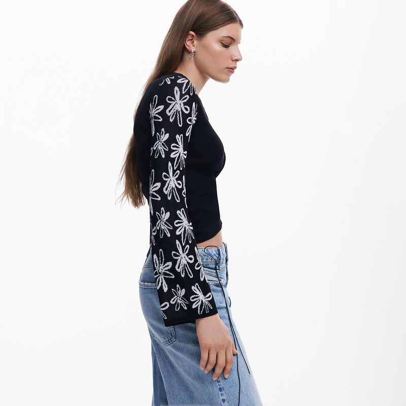 Blusa Mujer con Estampado Manga larga de Algodón Desigual Slim fit