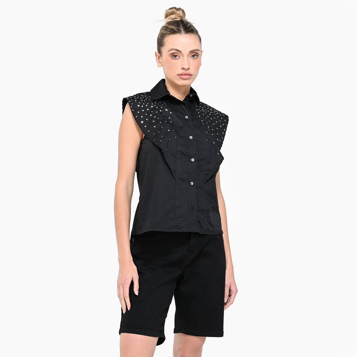 DENIMLAB - Camisa Mujer Manga corta de Algodón Denimlab