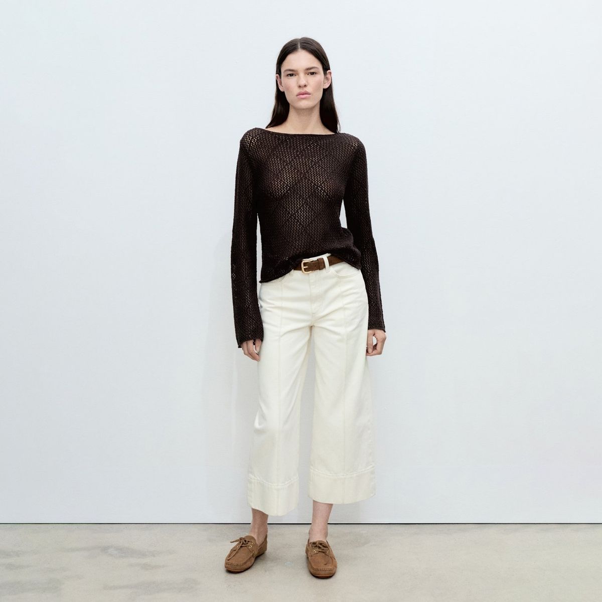 MANGO - Saco Mujer Tejido de Algodón Mango