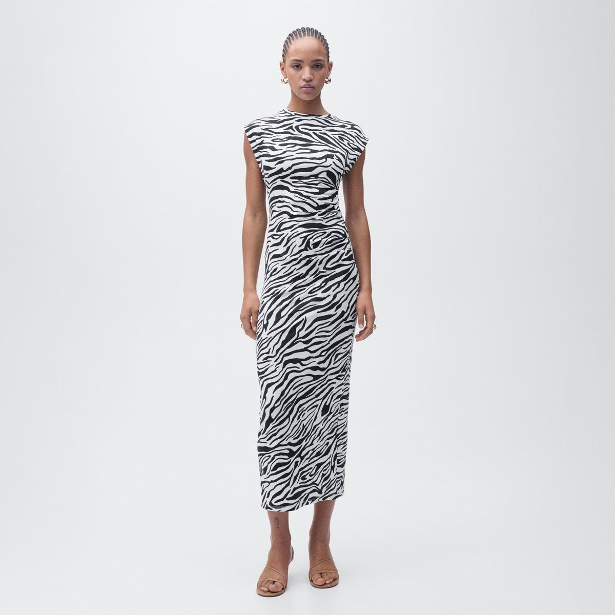 MANGO - Vestido Mujer Medio Animal print Mango