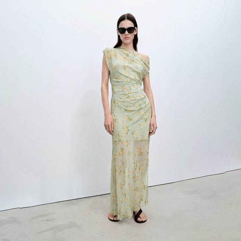 MANGO - Vestido Mujer Largo con Estampado Mango