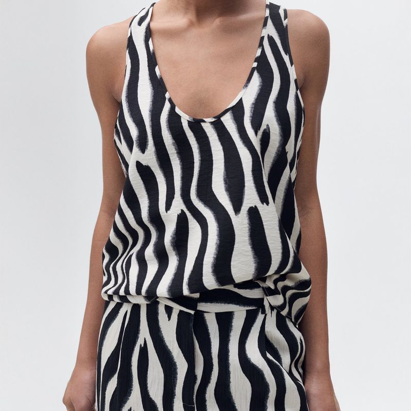 MANGO - Top esqueleto Mujer Animal print Sin mangas  MANGO