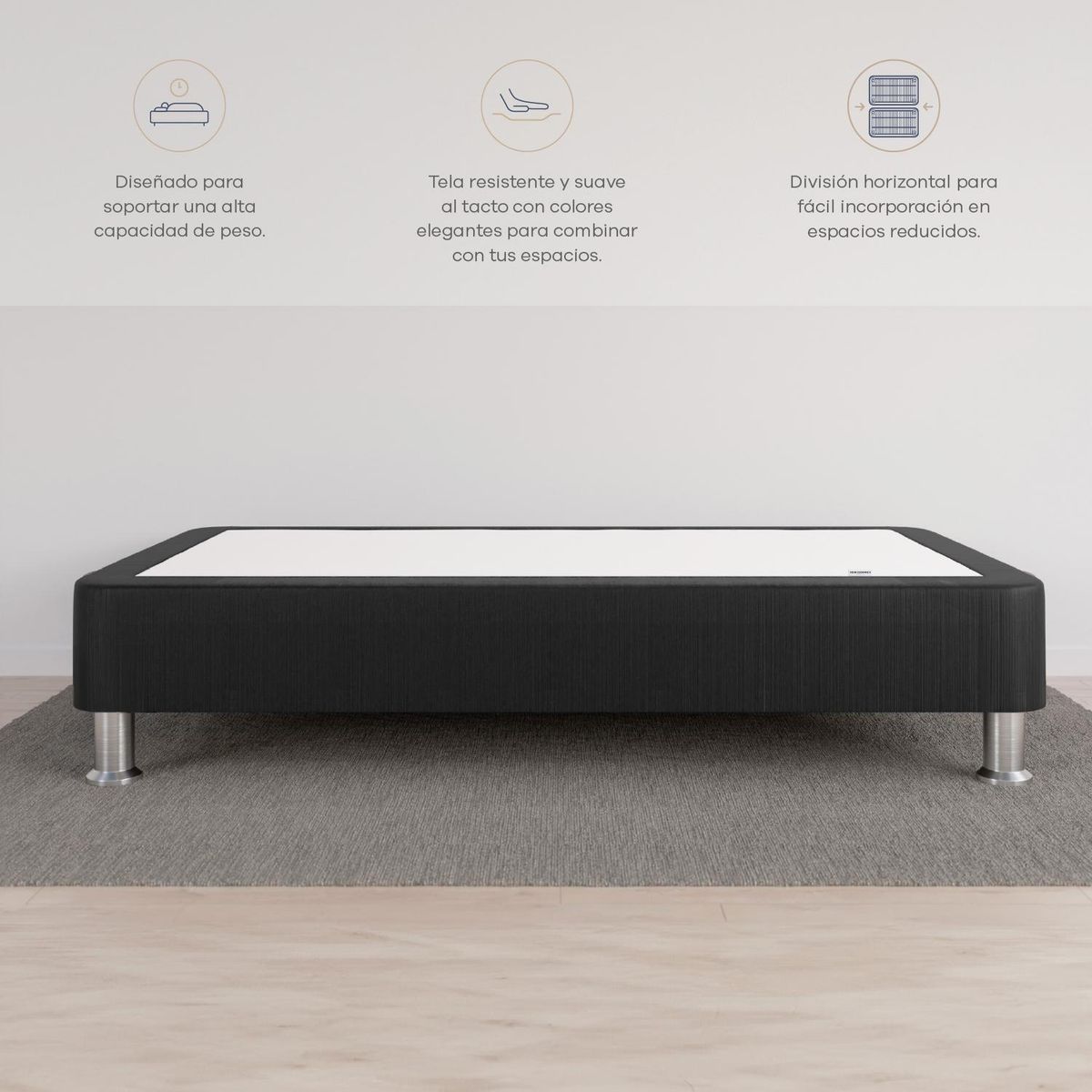 COMODISIMOS - Base cama Essential Negro 140x190