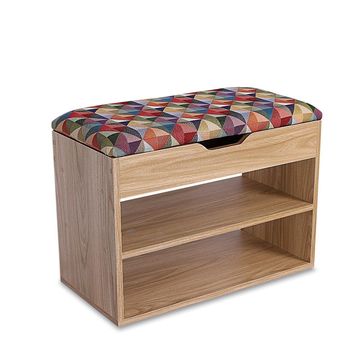 DKO DESIGN - Zapatero Multifuncional 6 Pares Tipo Banqueta con Baúl Fresno Tapizado Colors - Mueble Organizador de Zapatos DKO Design 61.5 x 43 x 31.5 cm