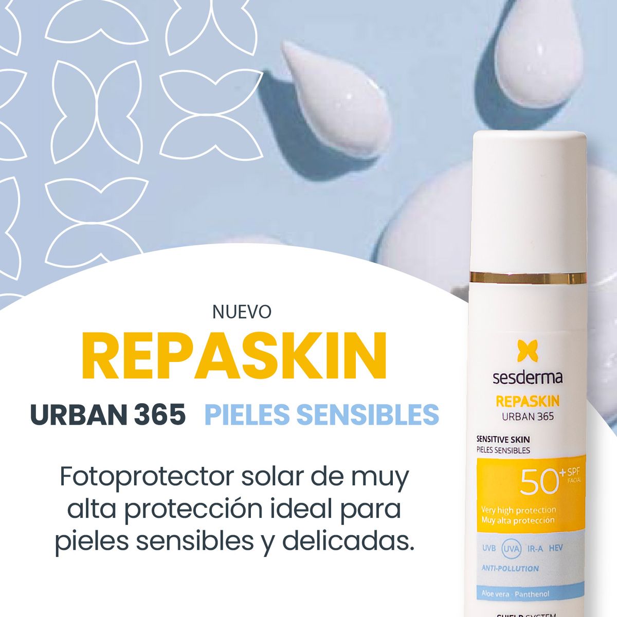 SESDERMA - Protector solar REPASKIN URBAN 365 SENSIBLE SPF50 Emulsión SESDERMA 50ml