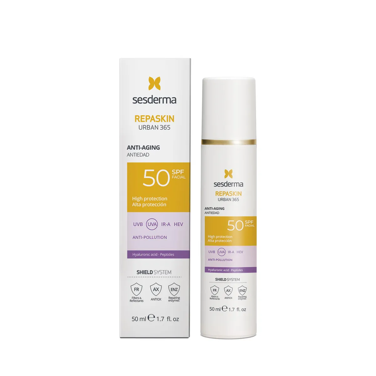 SESDERMA - Protector solar REPASKIN URBAN 365 ANTIEDAD SPF50 Emulsión SESDERMA 50ml