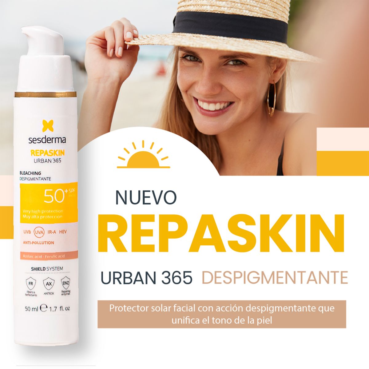 SESDERMA - Protector solar REPASKIN 365 DESPIGMENTANTE SPF50 Emulsión SESDERMA 50ml