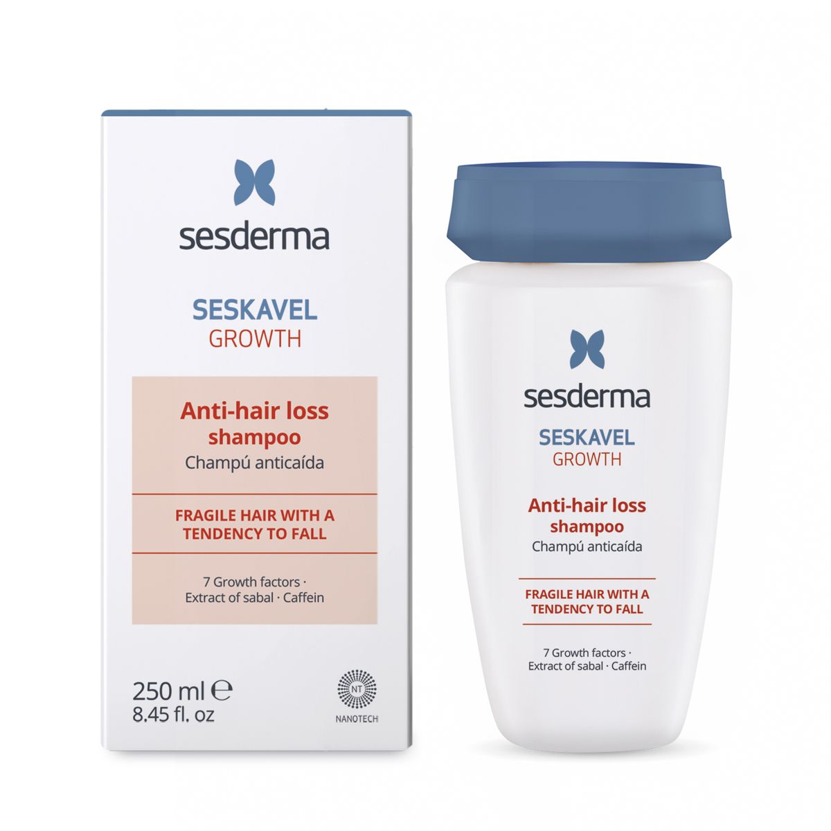 SESDERMA - Shampoo Sesderma SESKAVEL GROWTH CHAMPU ANTICAIDA 25 Control de caída 250 ml