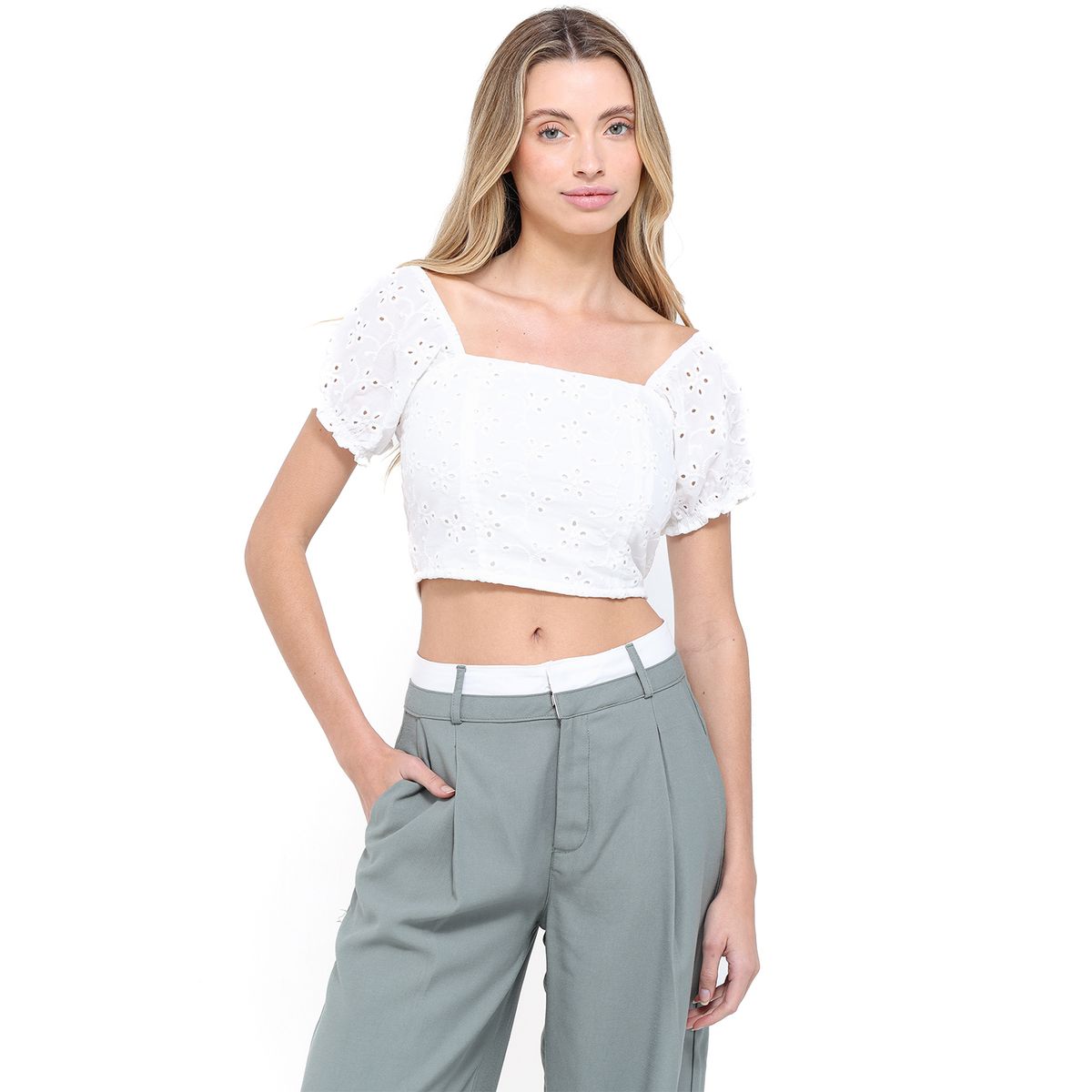 SYBILLA - Top Mujer Manga corta de Algodón Sybilla