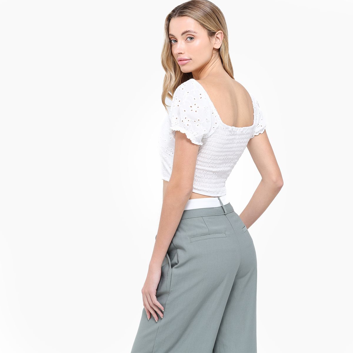 SYBILLA - Top Mujer Manga corta de Algodón Sybilla