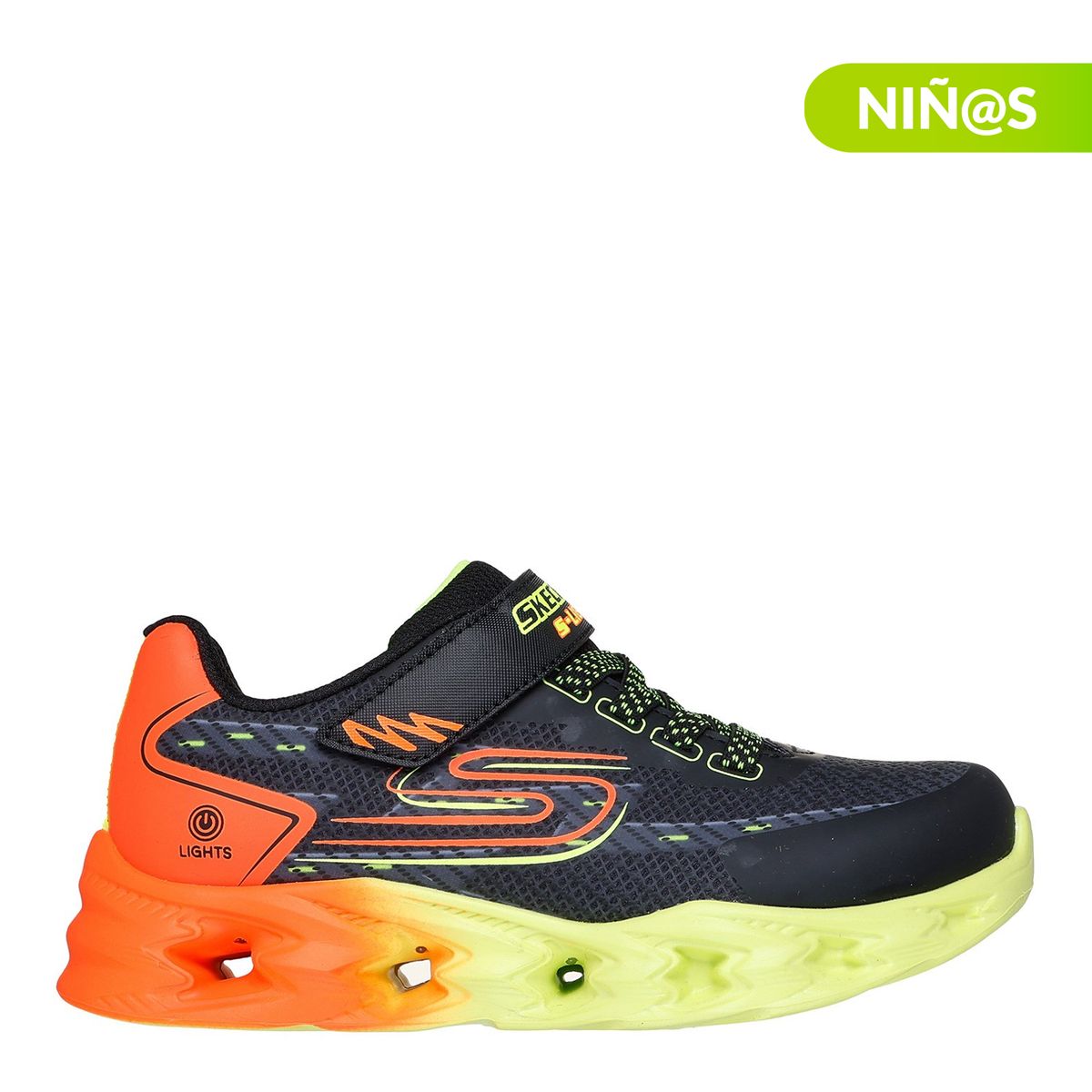 SKECHERS - Tenis con luces Skechers Niño Vortex 2.0 Quantroid con Velcro