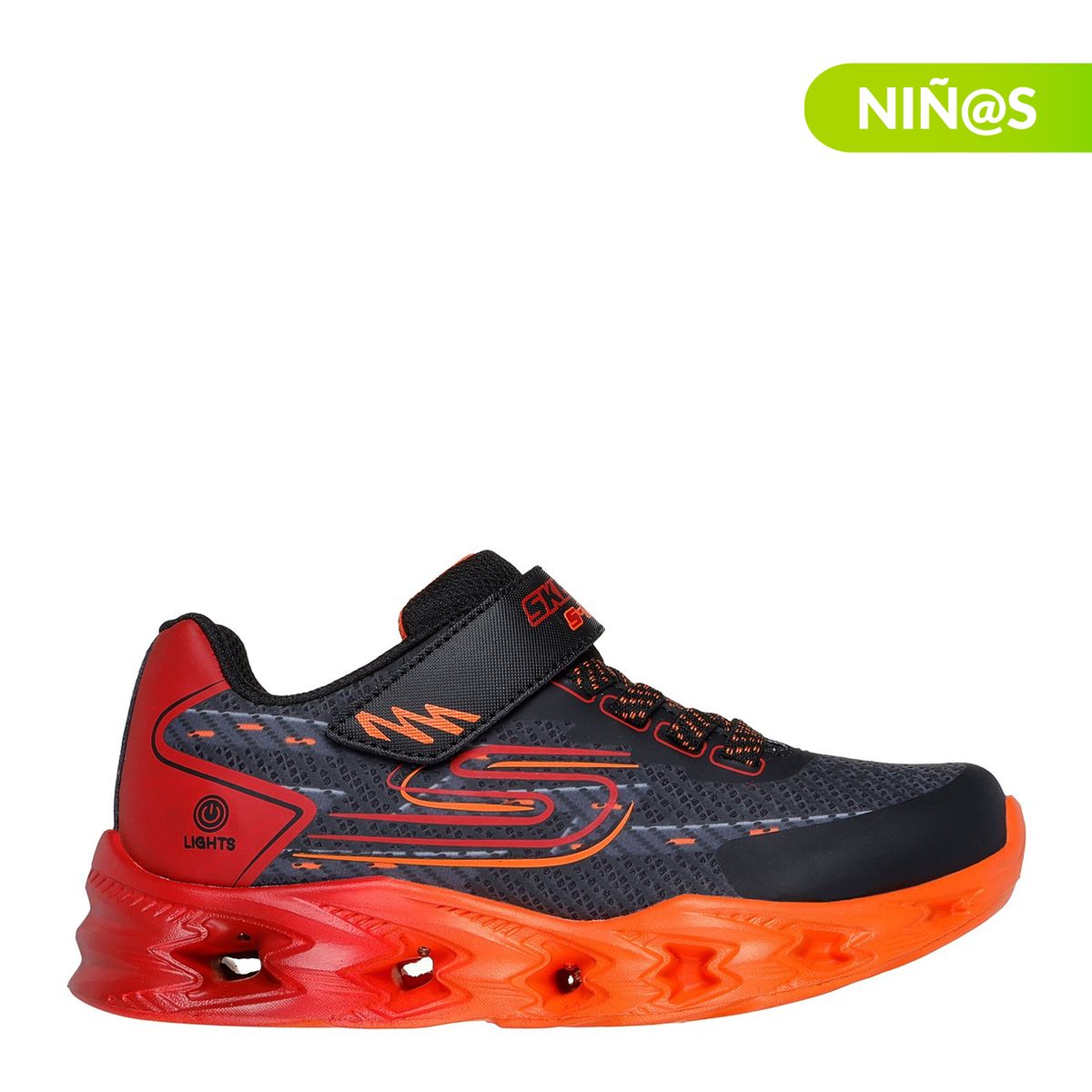 SKECHERS - Tenis con luces Skechers Niño Vortex 2.0 Quantroid con Velcro