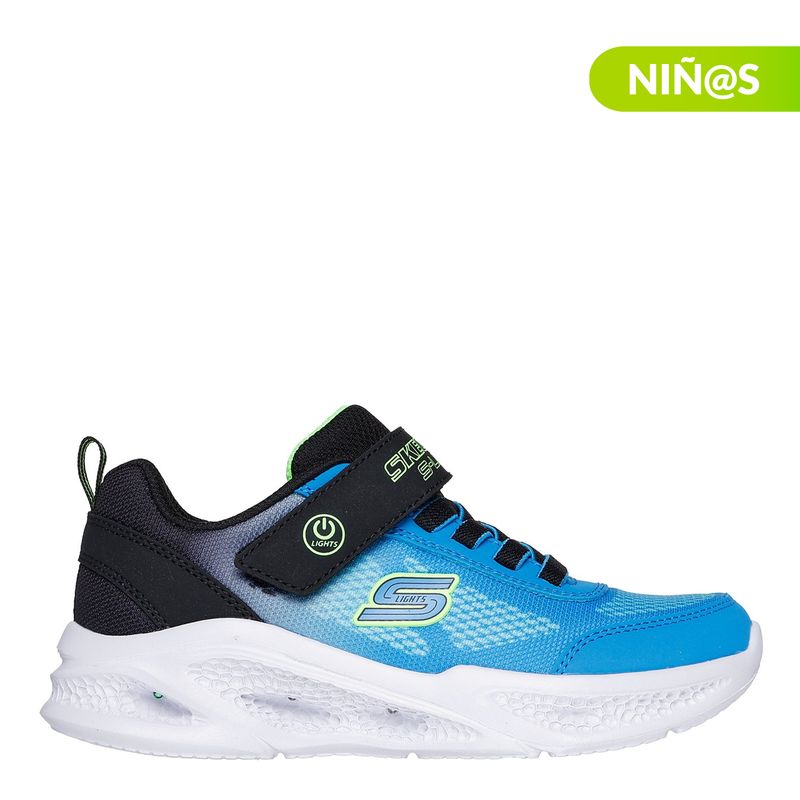 SKECHERS - Tenis con luces Skechers Niño Meteor-Lights-Krendo con Velcro 