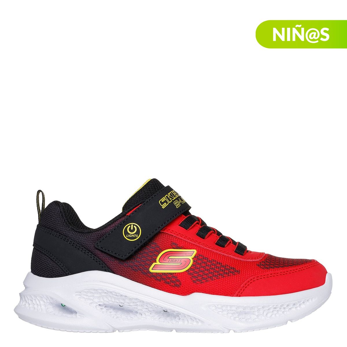 SKECHERS - Tenis con luces Skechers Niño Meteor-Lights-Krendo con Velcro 
