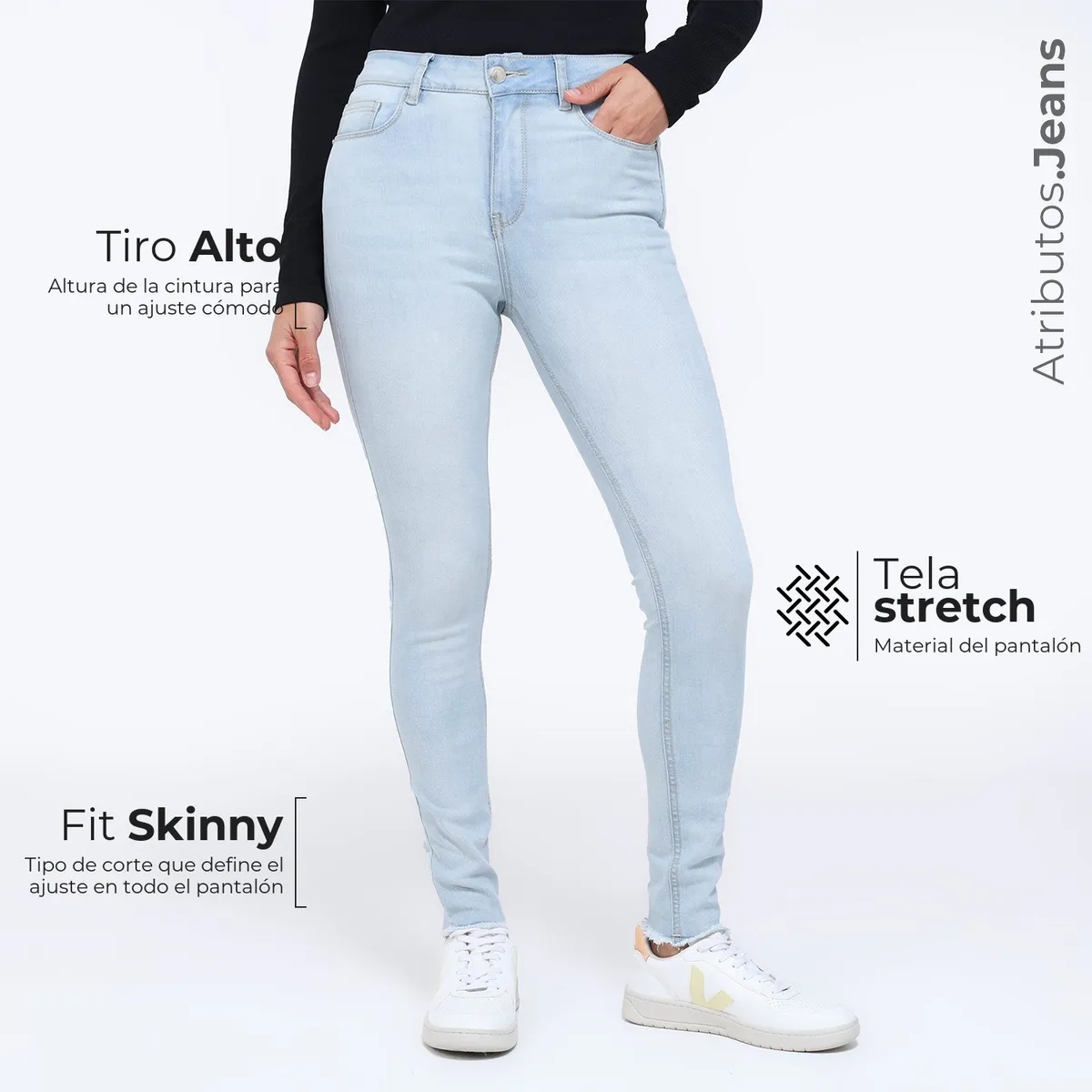 BASEMENT - Jean Skinny Mujer Tiro alto Basement
