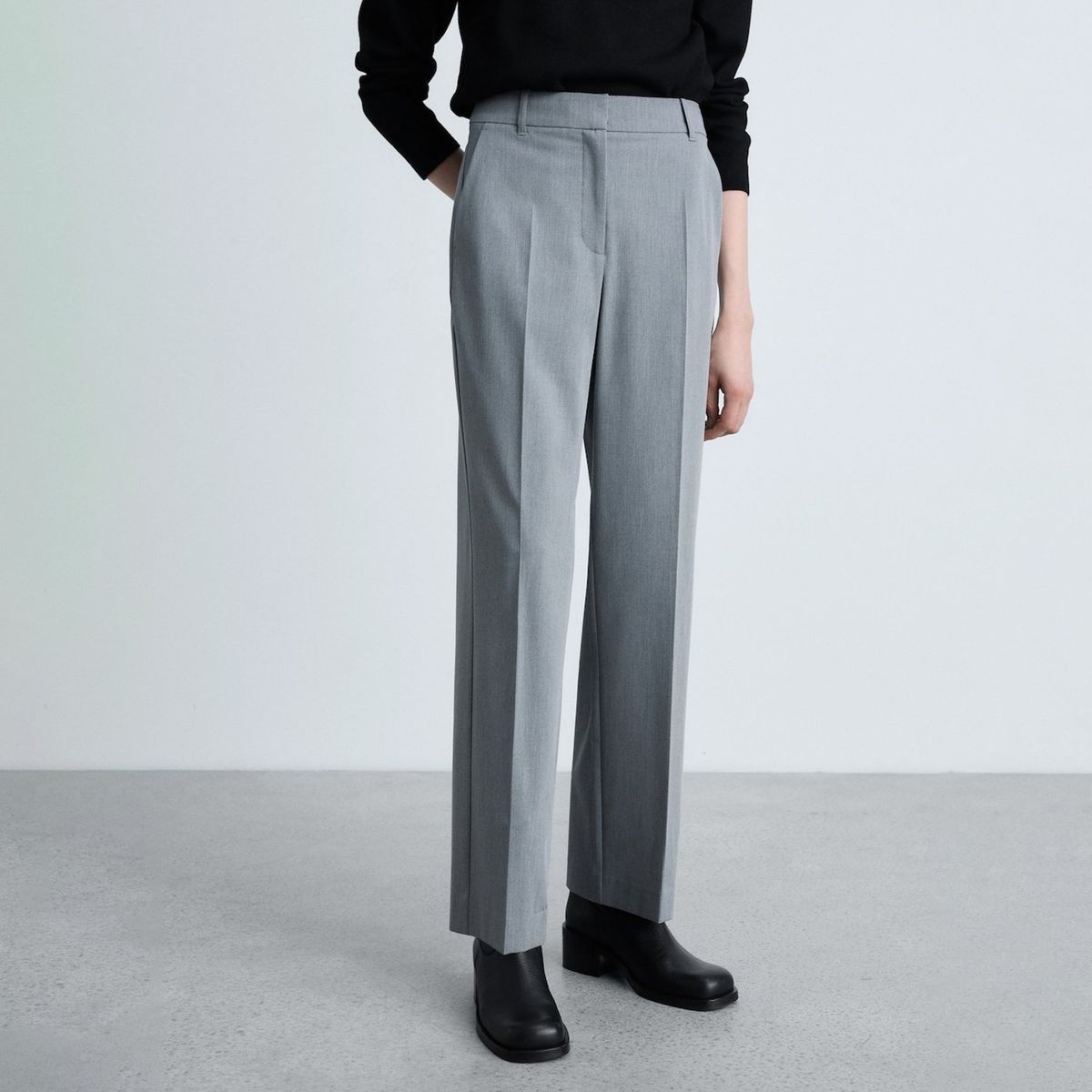 MANGO - Pantalón Recto Mujer Tiro medio MANGO