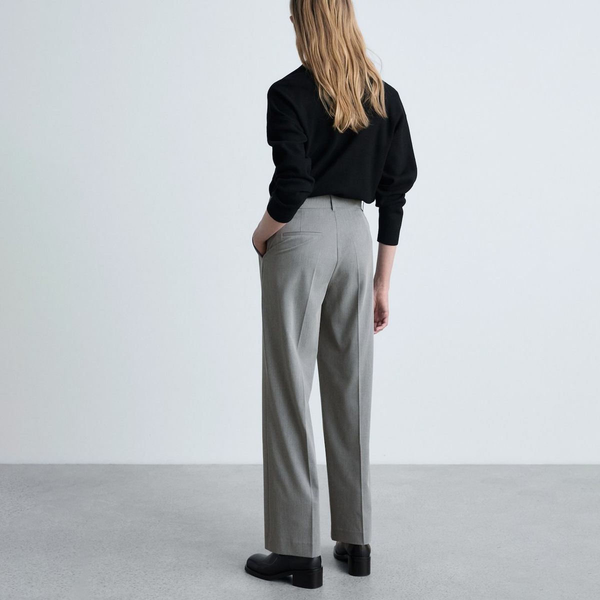 MANGO - Pantalón Recto Mujer Tiro medio MANGO