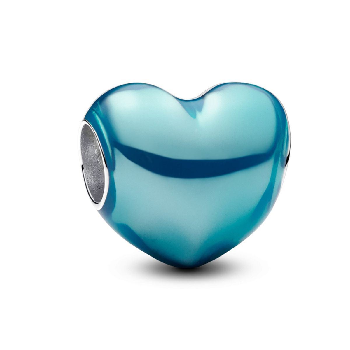 PANDORA - Charm Pandora Corazón Metálico Azul Cielo Plata Esterlina