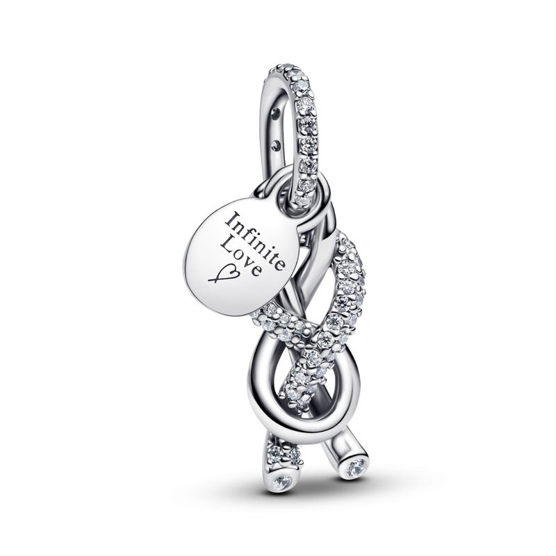 PANDORA - Charm Pandora Colgante Nudo Infinito y Pavé Plata Esterlina